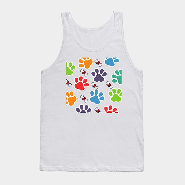 Dog paw with bone pattern Tank Top by Murray Clothing